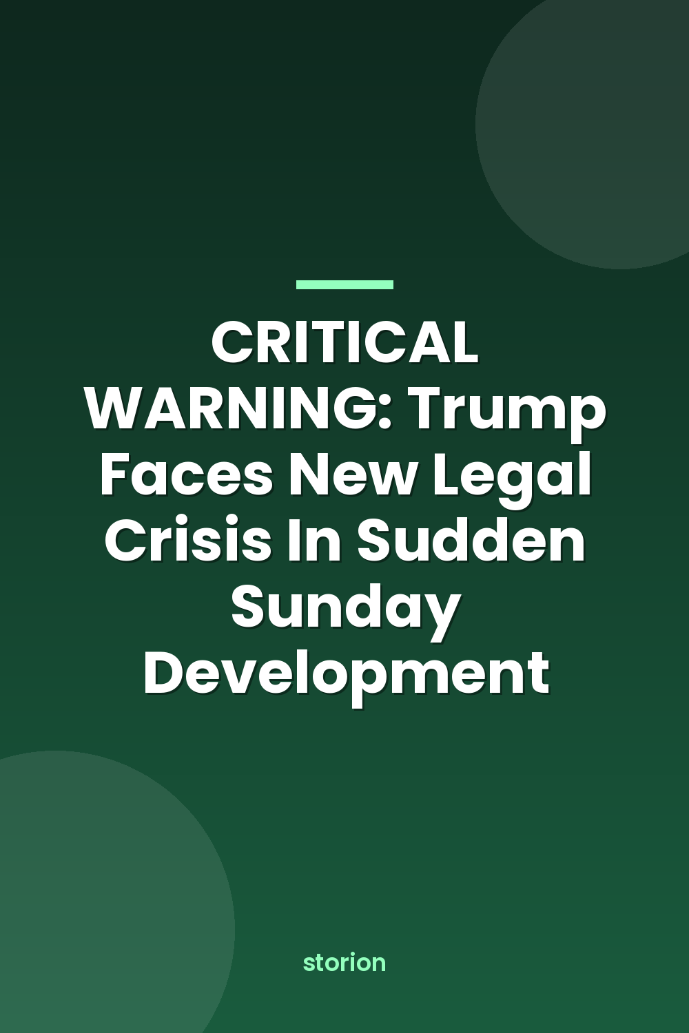 CRITICAL WARNING: Trump Faces New Legal Crisis In Sudden Sunday Development