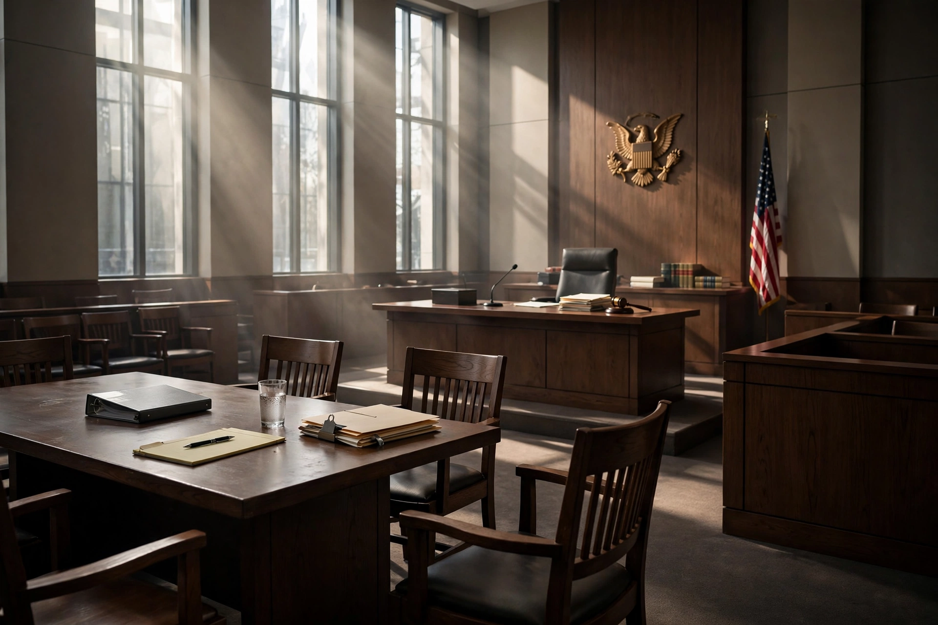 Courtroom interior where the Keffe D sentencing hearing for the Tupac Shakur murder case takes place in Las Vegas