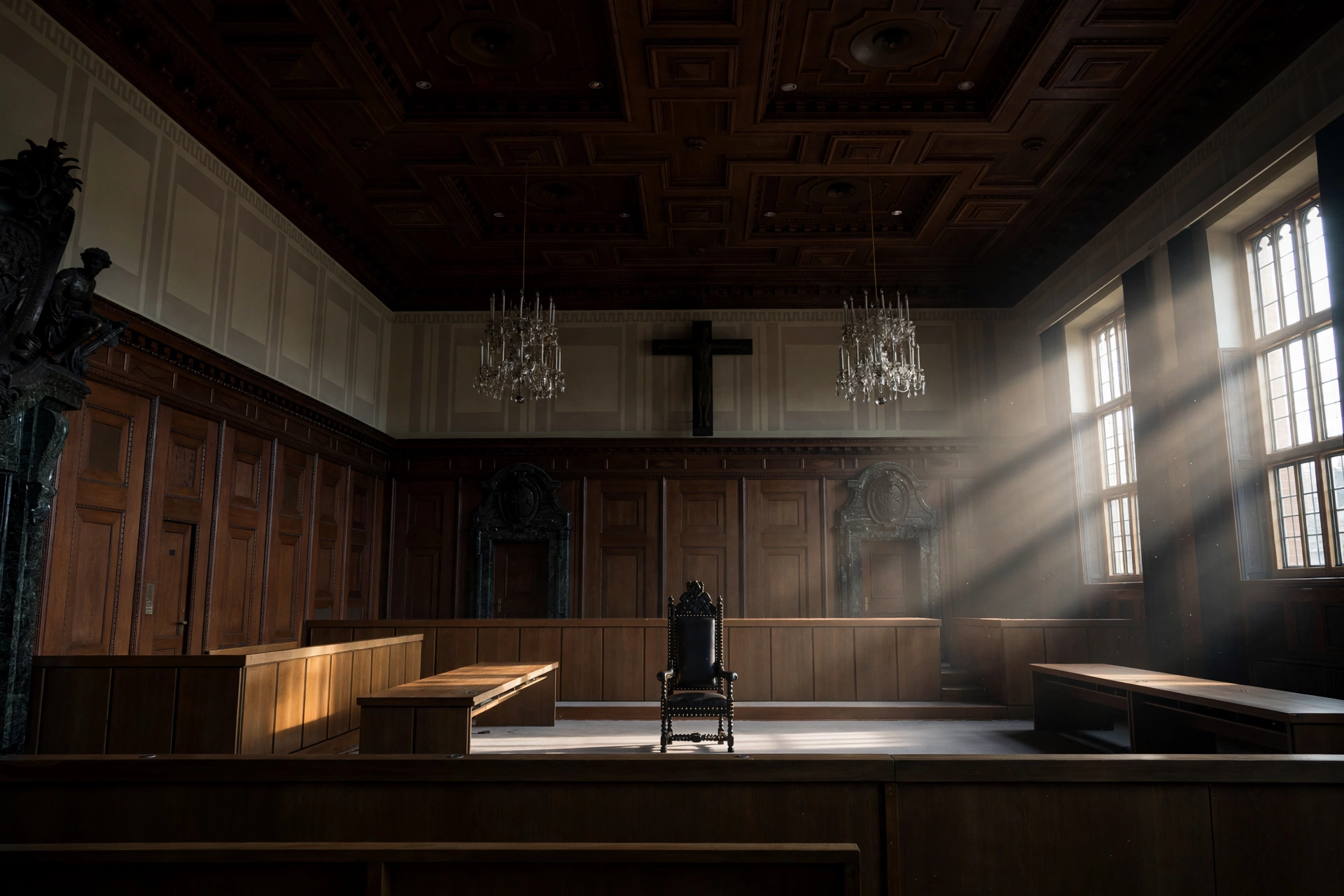 Courtroom 600 in Nuremberg's Palace of Justice, where Navi Pillay learned of her Nobel Peace Prize 2026 win