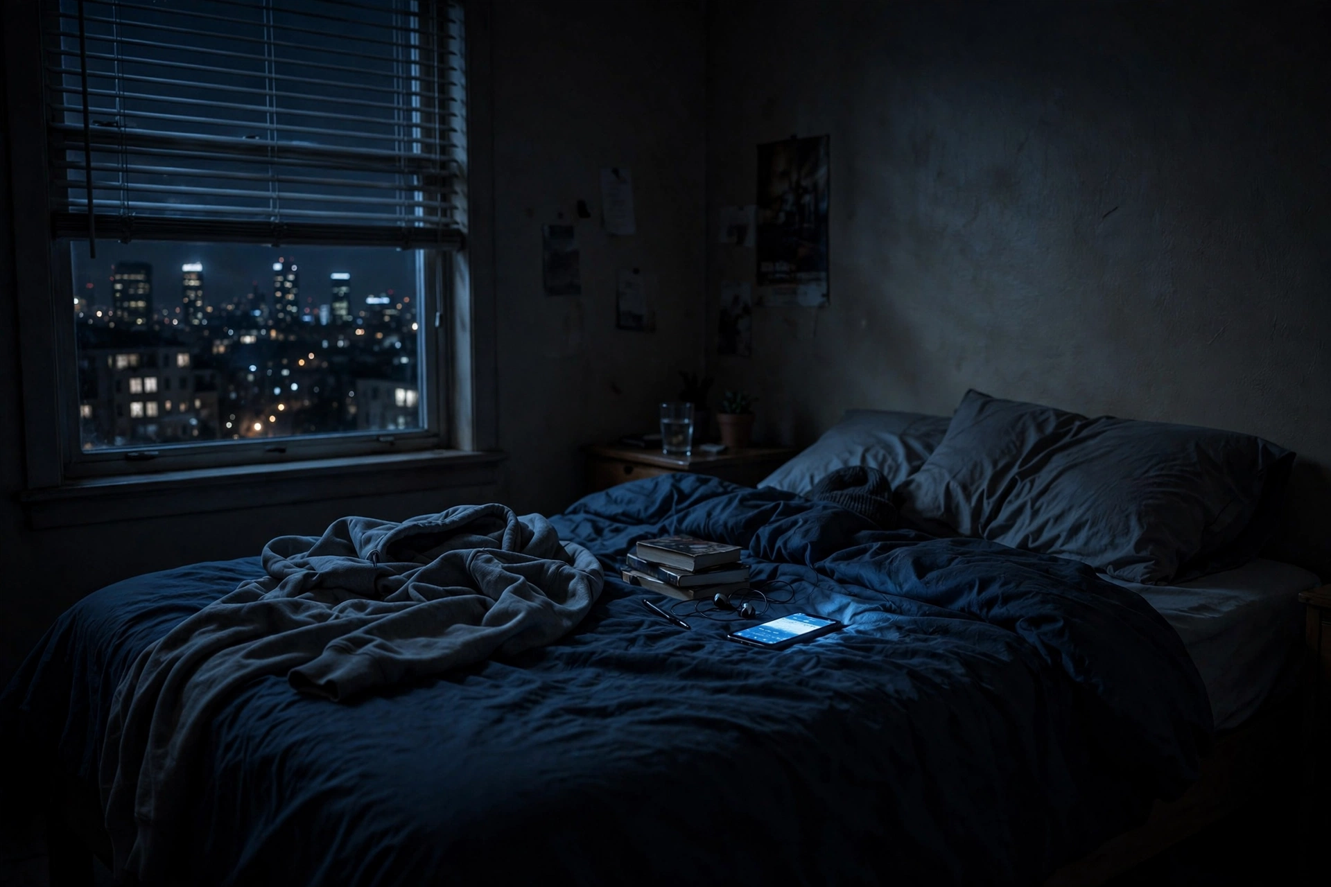 A teenager's bedroom at night, lit only by the cold glow of a smartphone screen — the setting at the center of the OpenAI lawsuit's claims about teens and ChatGPT